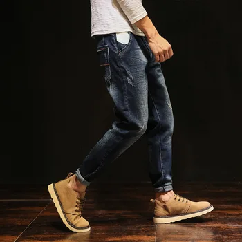 

2019 Limited Version Of Loose And Comfortable Men's Wear Hallen Trousers Spring Summer Style Large Elastic Jeans For Men Mid
