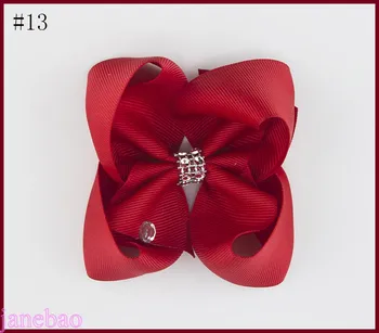 

free shipping 120pcs 4'' rhinestone hair bows signature hair bow boutique hair bows diamond HOLIDAYS hair clips