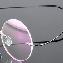 Eyesilove модные женские очки из титанового сплава без оправы, очки для близоруких, круглые линзы, очки для близоруких, очки по рецепту-0,50-6,00