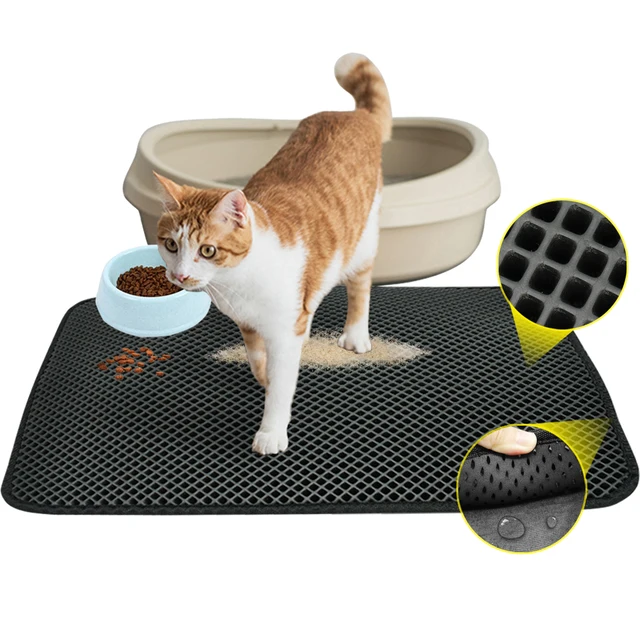 2 Layer Cat Litter Mat Non slip Cats Litter Trapper ...