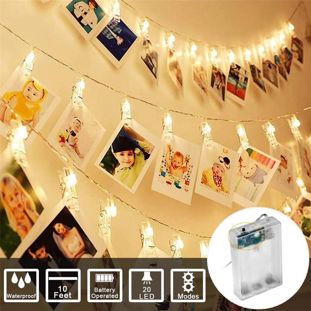 

Photo Clip String Lights Photo Peg Clip Led Bulbs String Light Party Wedding Indoor and Outdoor Decoration Super Bright String