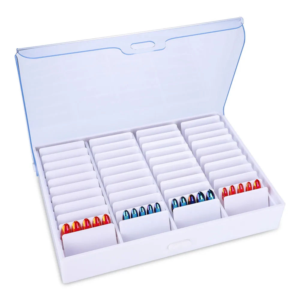 

False Nails Clear Storage Box Empty Nail Art Decoration Rhinestone Gem Bead Container Manicure Nail Sample Display Holder Case