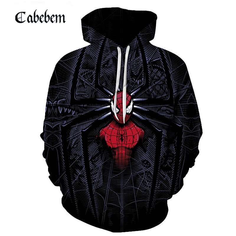 

2019 new spring and autumn fashion sweatshirt male / female 3D hoodie printing spiderman anime pattern unisex fashion hoodie