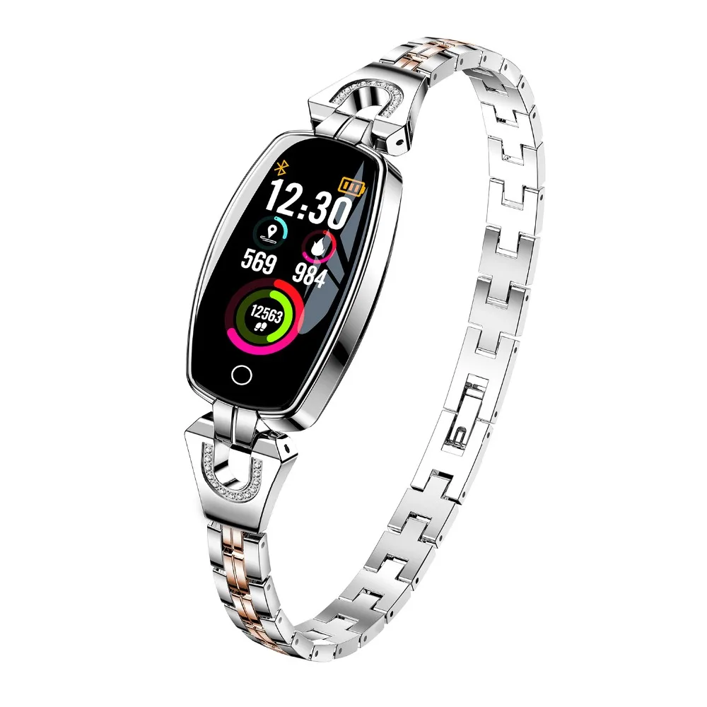 

H8 Women Smart Wristband Fitness Tracker Bracelet Heart Rate Blood Pressure Call Monitor Luxury Watch Band For Female Lady Girl