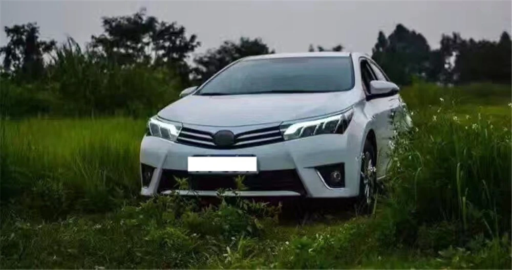 Автомобильный Стайлинг для Toyota Corolla фары Altis светодиодный фары DRL Биксеноновые линзы дальнего ближнего света парковочные противотуманные фары