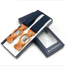 Из натуральной кожи в повседневном стиле двойного назначения мужские подтяжки с бесплатной доставкой