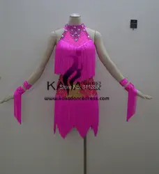 Лидер продаж! KAKA-L140244, Женская Одежда для танцев, латинское платье c бахромой для девочек, платья для сальсы, танго, Самба Румба Чача платье