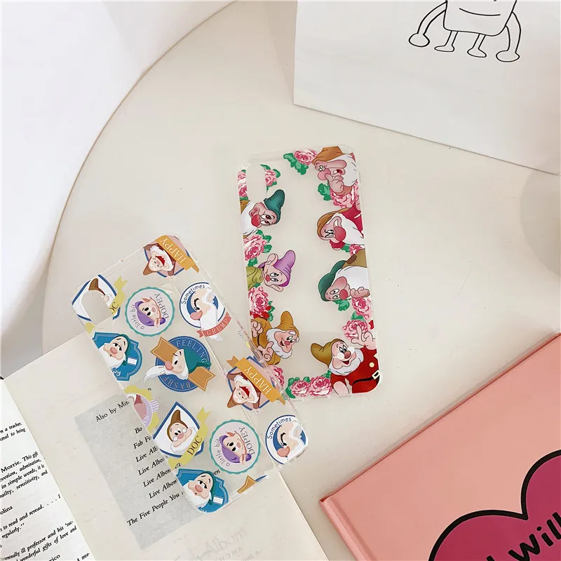 

Cartoon Anime Cute Dwarf Transparent Phone Case For iPhone X XS MAX XR Case Soft TPU Arbag Back Cover For iPhone 6 S 7 8 Plus