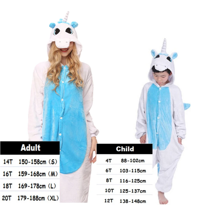 big baby nightgown Kids Unicorn Pijama Adult Winter Pyjama Sleepwear For Women Boys Cartoon Homewear Onesie Kigurumi Pajamas Set Baby Girls Clothes children's birthday pajamas