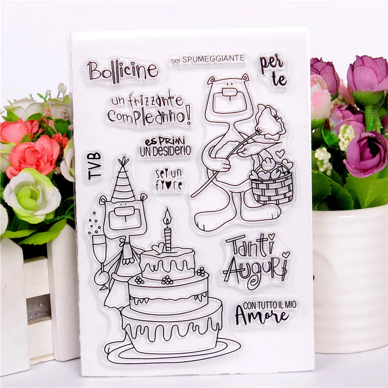 Italian word Rubber Silicone Clear Stamps for Scrapbooking Tampons