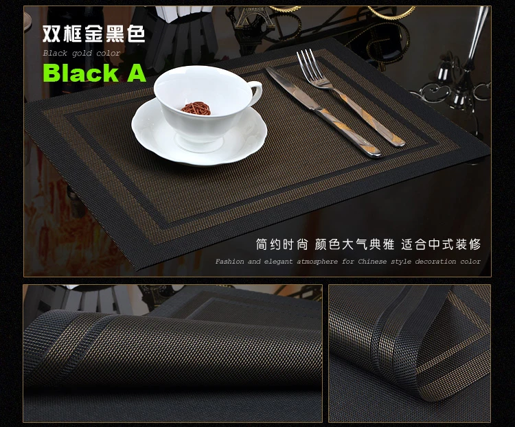 Walfos 2 أجزاء الأزياء طاولة طعام حصيرة منصات القرص عاء الوقايات البلاستيكية للماء الجدول القماش سادة سادة