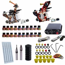 Полный комплект татуировки 2 Пулеметы 20 цветные чернила пигмент черные комплекты питания