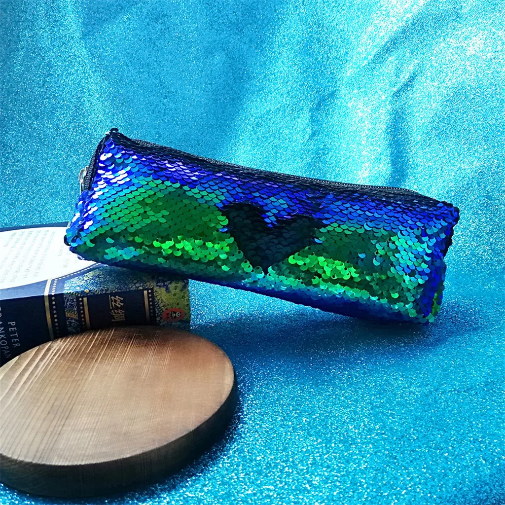 Pencilcase школьный симпатичный карандаш на открытом воздухе сплошной цвет сумка с блестками сумка на плечо женская сумочка качество PU школьные принадлежности