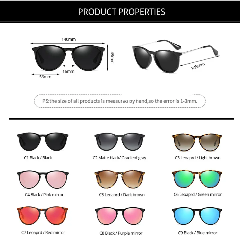 Pro Acme, Ретро стиль, кошачий глаз, поляризационные солнцезащитные очки для женщин, черепаха, коричневые, Ретро стиль, круглые зеркальные линзы, солнцезащитные очки для женщин, PA1266