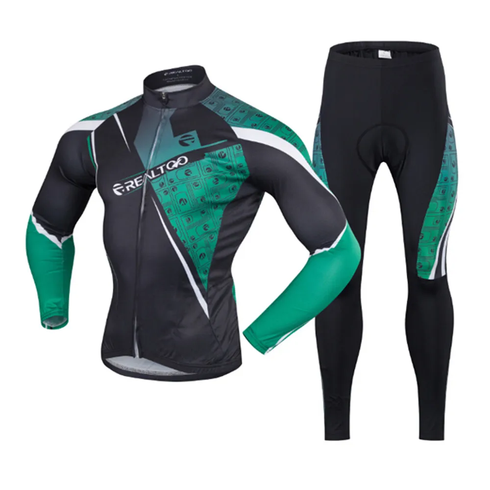 

Winter Cycling Set Clothes Bicycle Thermal Jacket Jersey Men Bike Reflective Cycling Riding Clothing Suit Sportswear Sports Suit