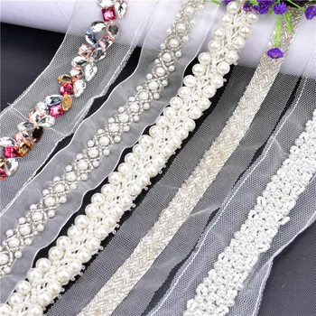 

1yards Beaded Lace Ribbon Tape 31 style choose Trim Fabric DIY Embroidered collar Decoration lace Net Cord For Sewing