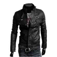 Heißer verkauf 2015 neuen männer lederjacke laufstegen wird Schlank Motorrad Pu-ledermantel hochwertige 3 farbe 4 größe