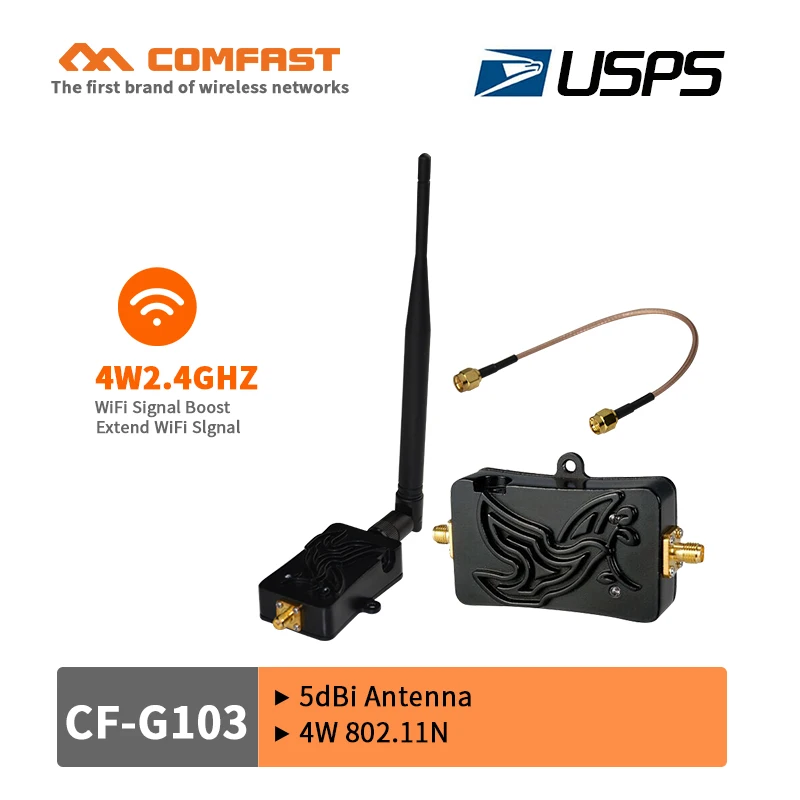 

4W 802.11b/g/n 2.4Ghz WLAN Signal Booster with Antenna CF-G103 WiFi signal Booster Amplifier plug and play for Wireless Router