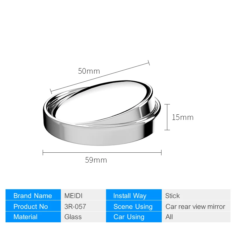 MEIDI, Автомобильное зеркало заднего вида, выпуклое зеркало, вращающееся на 360 градусов, широкий угол, слепое пятно, авто, внешний аксессуар для безопасности парковки