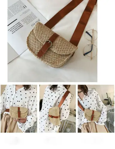 Women Summer Rectangle Straw Shoulder Bags Rattan Bag HandWoven Beach Crossbody Women Summer Rectangle Straw Shoulder Bags Rattan Bag HandWoven Beach Crossbody