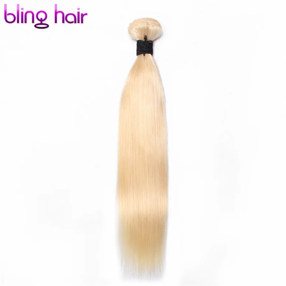 Bling Hair honey Platinum 613 блонд пучки бразильские прямые человеческие волосы пучки remy наращивание волос двойное машинное переплетение