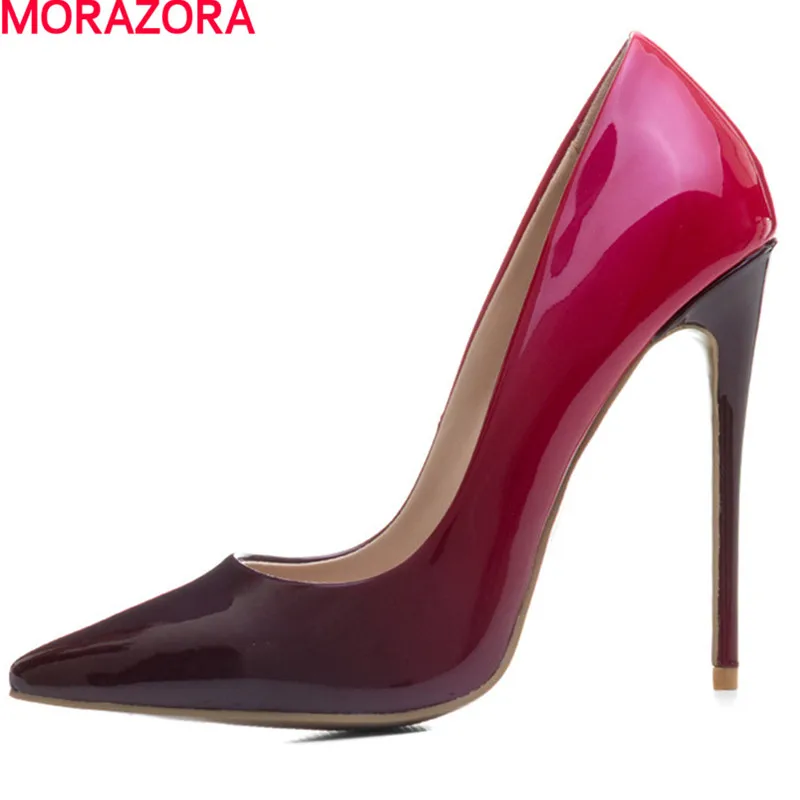 

MORAZORA new spring extreme high heels women pumps shoes Shallow mouth elegant high heels party shoes wedding shoes