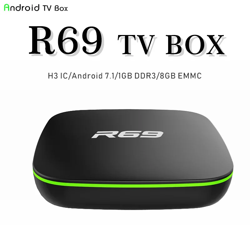 

R69 2GB 16G Smart tv box Android 7.1 Allwinner H3 quad core 1GB 8GB 2.4G wifi media player set top box pk X96 android tv box