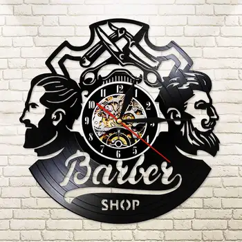 

3D Vinyl LP Record Wall Clock Barber Shop CD Record Clock Home Hanging Clock Creative and Antique Salon Accessories Style Clock