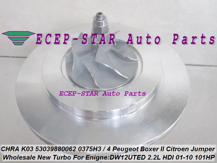 Бесплатная доставка турбокартридж CHRA K03 53039880062 9643350480 0375H3 для Peugeot Boxer Citroen Jumper 2001 10