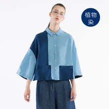 BC001 дизайн завод льна цвет Amoi свободного кроя с длинными рукавами Повседневная рубашка для женщин