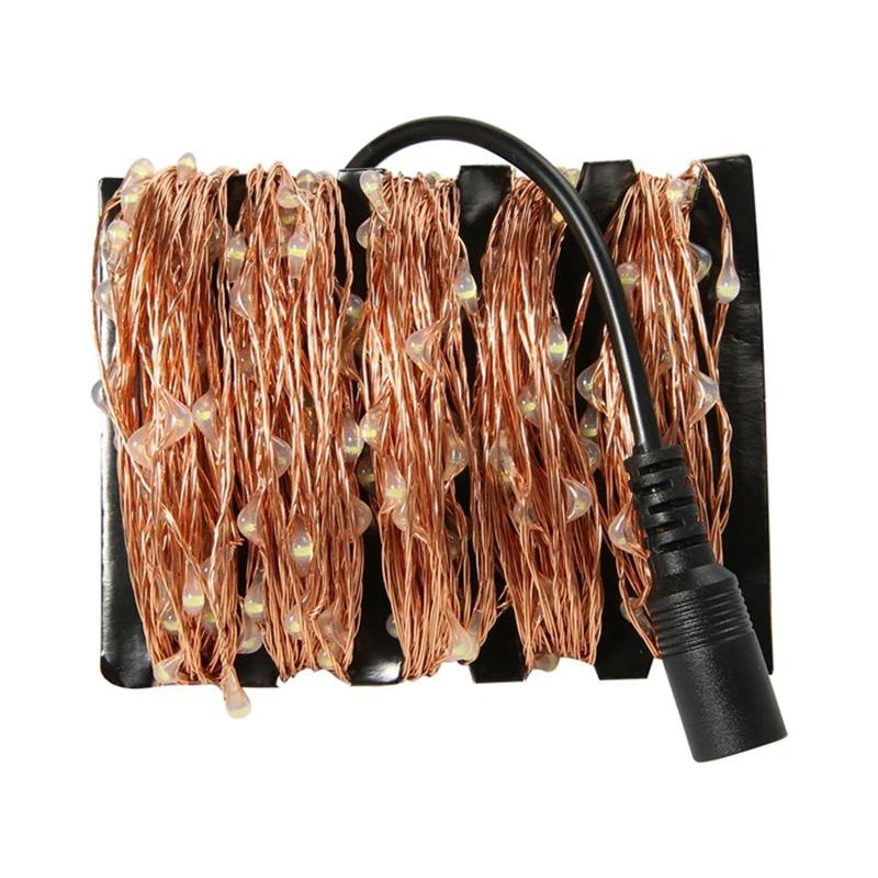 Warm White 10M/20M/30M/50M LED Silver / Copper Wire LED String Light Starry Christmas Fairy Lights with DC 12V Power Adapter