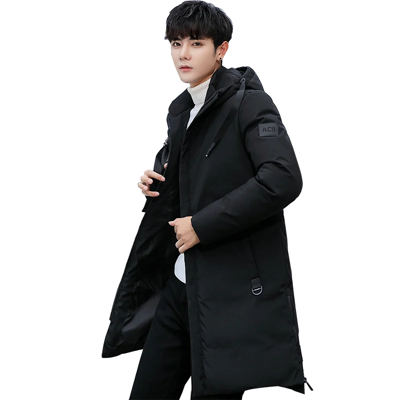 

b Men's Winter Long Warm Jacket Parkas Men Casual Medium-Long WaterProof Windproof Thickening Hat Jacket Parkas Coat Men
