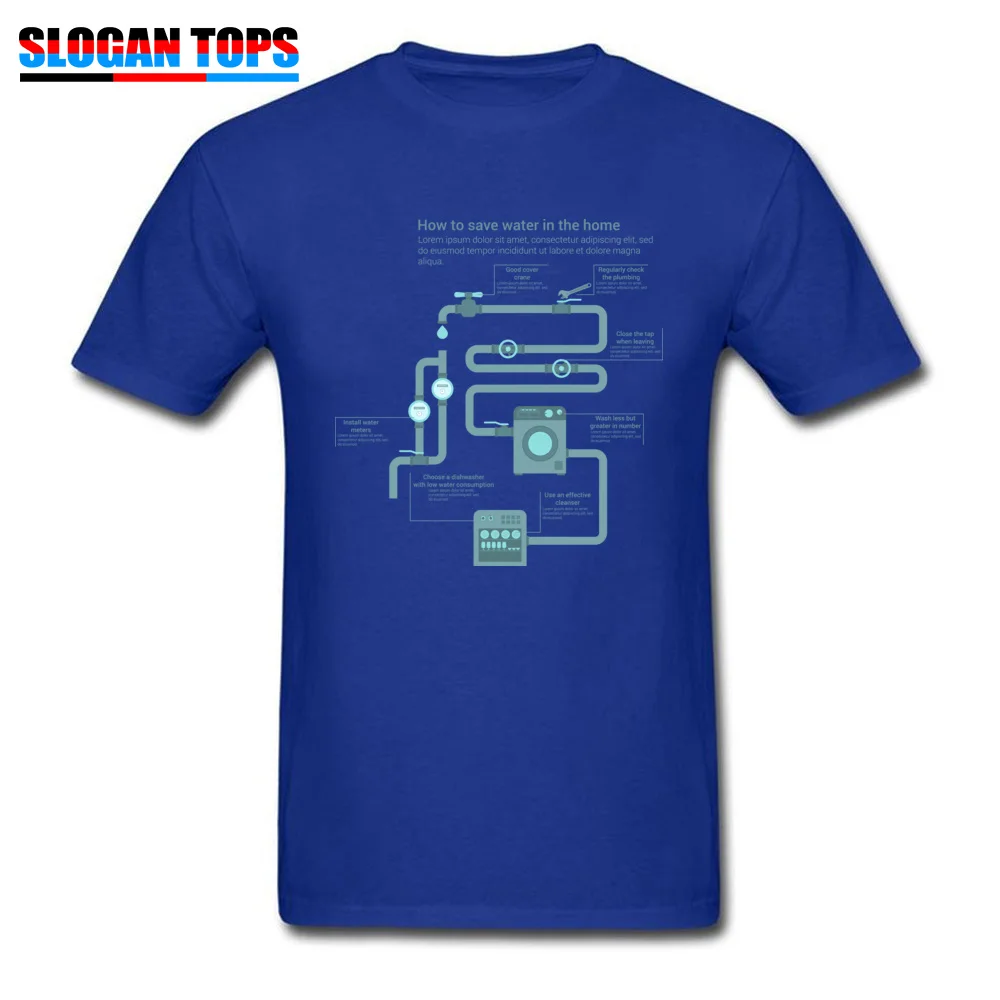  Men T-shirts how to save water Cool Tops Shirts 100% Cotton Fabric O-Neck Short Sleeve Casual Top T-shirts Summer/Autumn how to save water blue