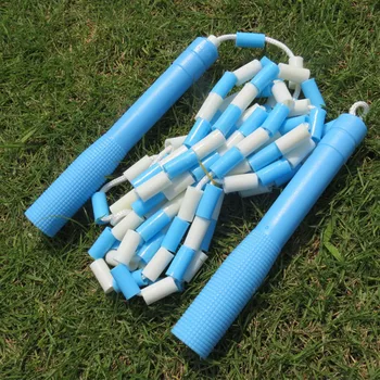 

Segmented Kids Jump Rope Beaded Playground Rope Plastic Handles Shatterproof Beads