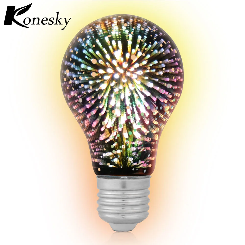 

Led Light Bulb 3D Coloful Fireworks Decoration Bulb E27 6W 220-240V Holiday Lights Novelty Party Lights