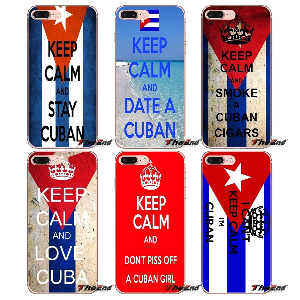 Keep Calm I m кубинский флаг Куба мягкий чехол для Samsung Galaxy S3 S4 S5 MINI S6 S7 edge S8 Plus Note 2 3 4 5 Grand