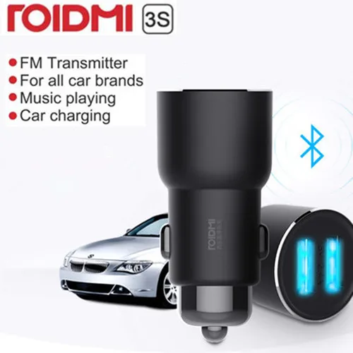 Xiaomi ROIDMI 3S Bluetooth 5V 3 4A Car Charger Music Player FM Smart APP for iPhone