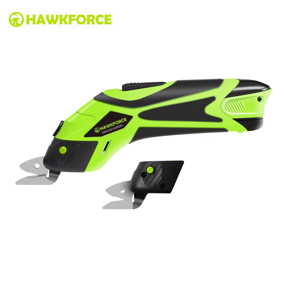 

4V Cordless Electric Scissors Fabric Leather Cloth Box Cutter HAWKFORCE Rechargeable Lithium Battery Sewing Cutting Power Tool