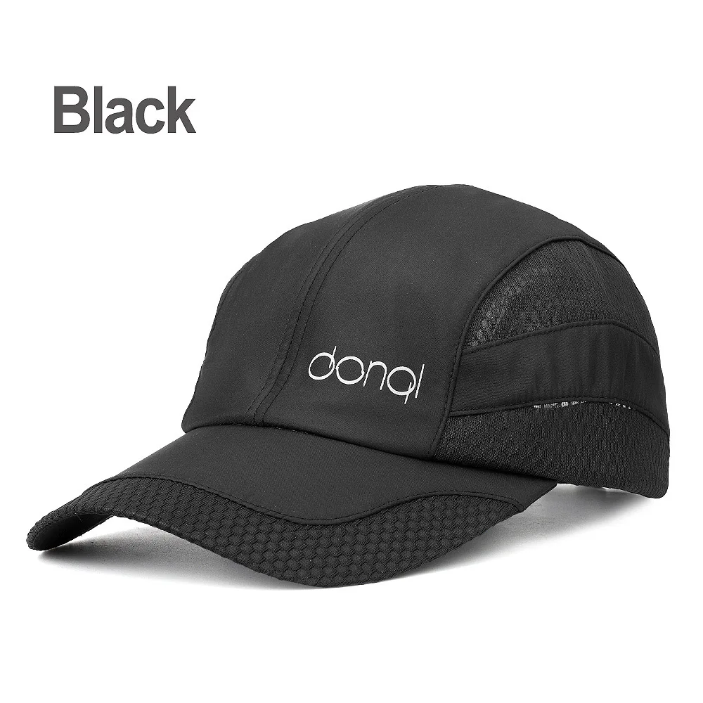 DONQL спортивная шапка для рыбалки на открытом воздухе, регулируемая солнцезащитная Кепка для велоспорта, пешего туризма, Солнцезащитная бейсболка для рыбалки, аксессуары - Цвет: Black