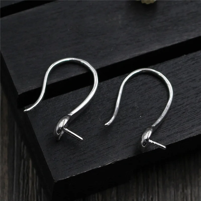 1pair Jewelry S925 Sterling Silver DIY Handmade Pearl Earrings Material Platinum Gold Empty Ear Hook Accessories | Украшения и