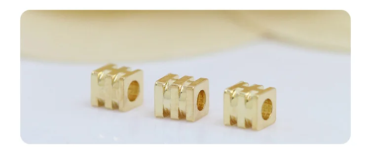 31031 20PCS 3x3.5MM Quality Gold Color Brass Square Beads Bracelet Beads