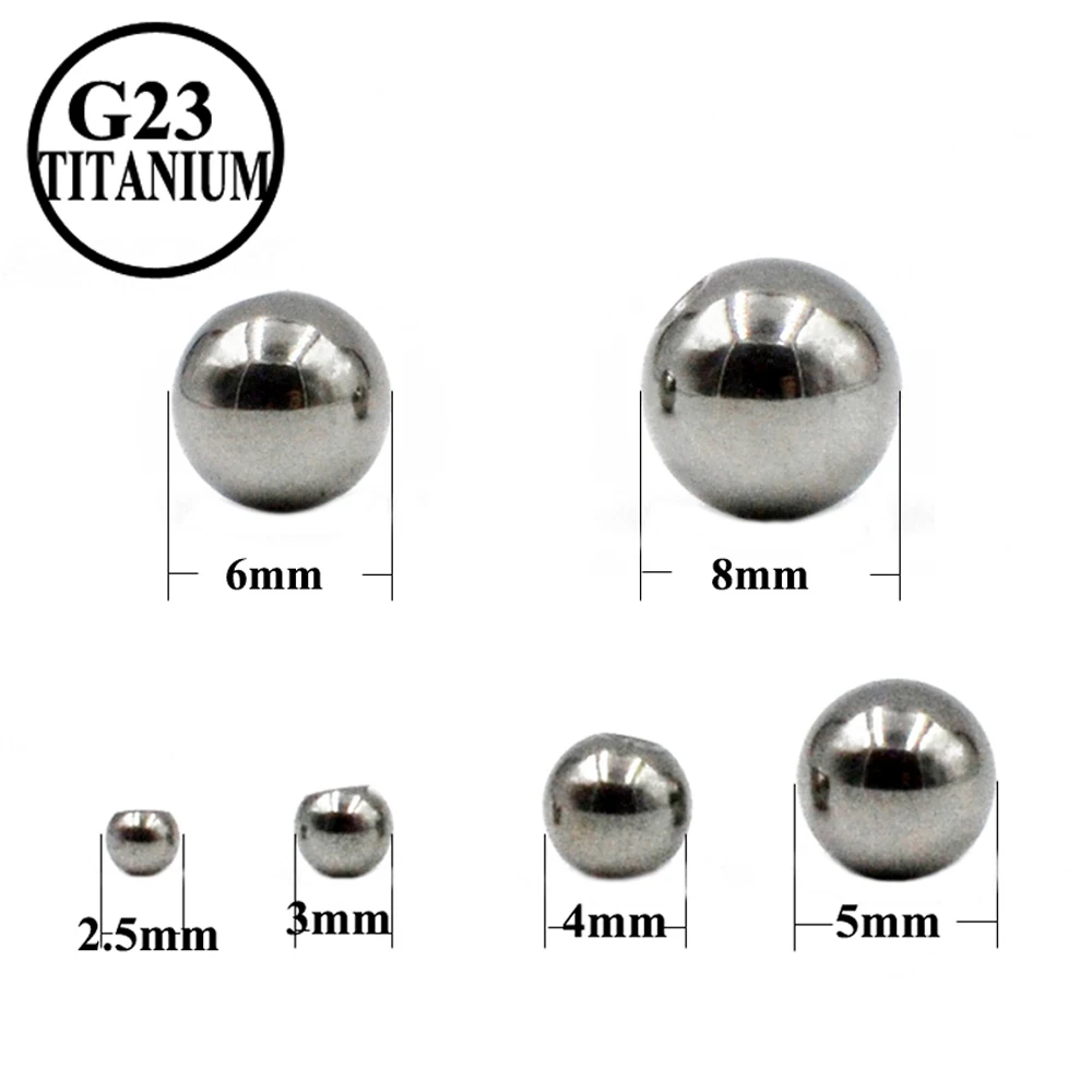 

5Pcs/lot G23 Titanium Ball Replacement Piercing Lip Eyebrow Tongue Nipple Earring Accessories Body Piercing Jewelry Screw Balls