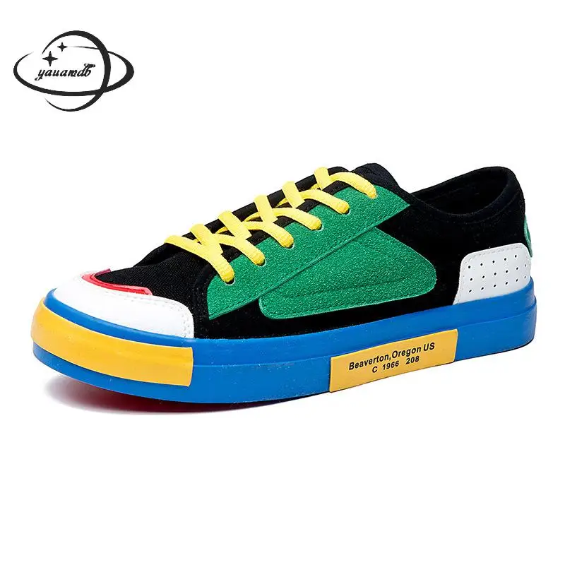 

women vulcanize Shoes female 35-40 autumn&spring canvas shoes lace-up sewing Mixed Colors flat heel casual ladies shoes y46