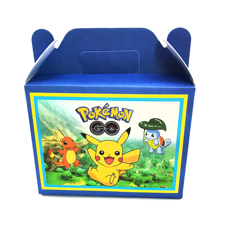 6 шт./лот прямоугольные коробки для конфет Pokemon Go подарочные украшения дня