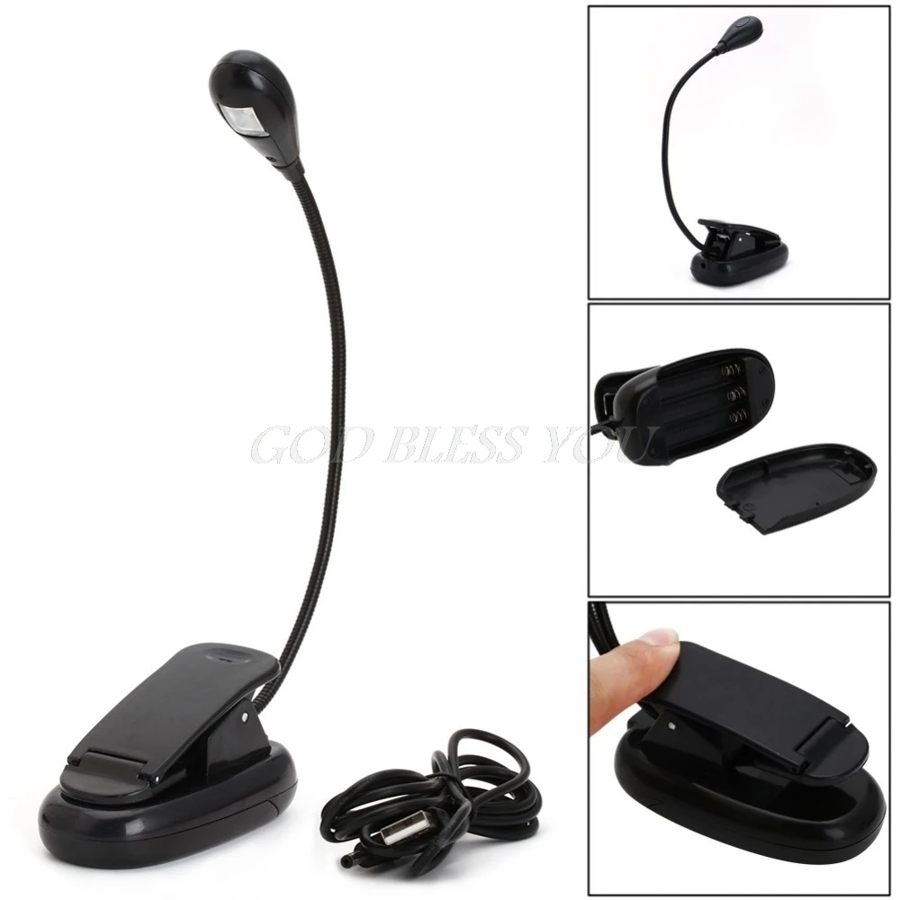 

Portable LED Book Clip-On NightLight Flexible Reading Torch With Bookmark Lamp