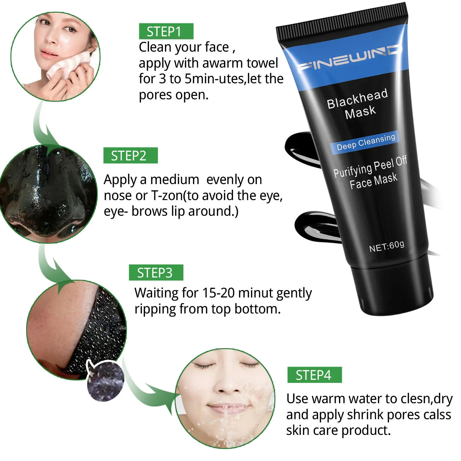 Volcano Mineral Mud Suction Black Acne Nasal Sticker Mild No Stimulate Go Black Gold Facial Mask Subsidies