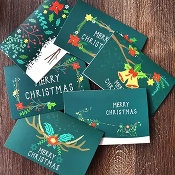 

48pcs/set Thank You Card Best Wishes Greetings Cards Flowers&Green Leaves Theme Thanksgiving Supplies With Envelopes