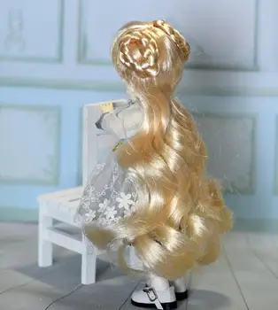 

10pcs Gold Doll Wig 1/6 BJD/SD Doll Wig Gold Double Ponytail Long Curly Doll Hair Doll Accessories DIY Hair Style Doll Hair Wig