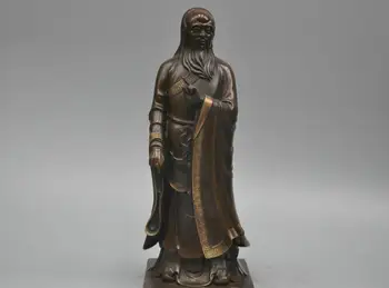 

12'' China Confucian Old Man Lao-tzu Sage Philosopher Bronze Statue