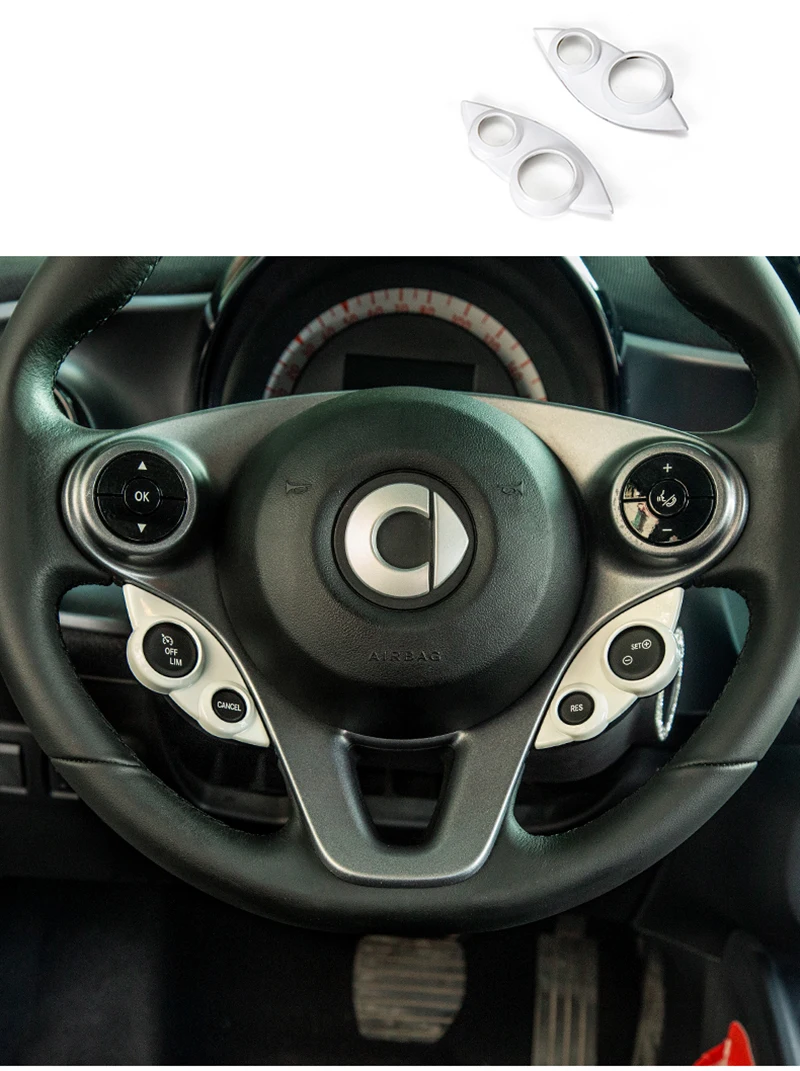 Кнопка включения рулевого колеса, Кнопка Аудио круиз-контроля, наклейка, Накладка для SMART Fortwo 453 forfour 451, автомобильные аксессуары